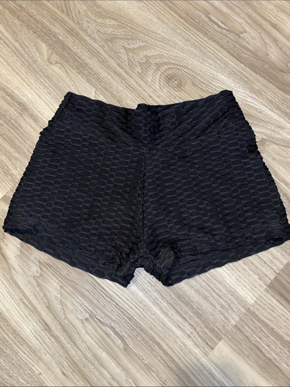 Glute Cinching Women's Shorts in Black - Honeycomb Texture